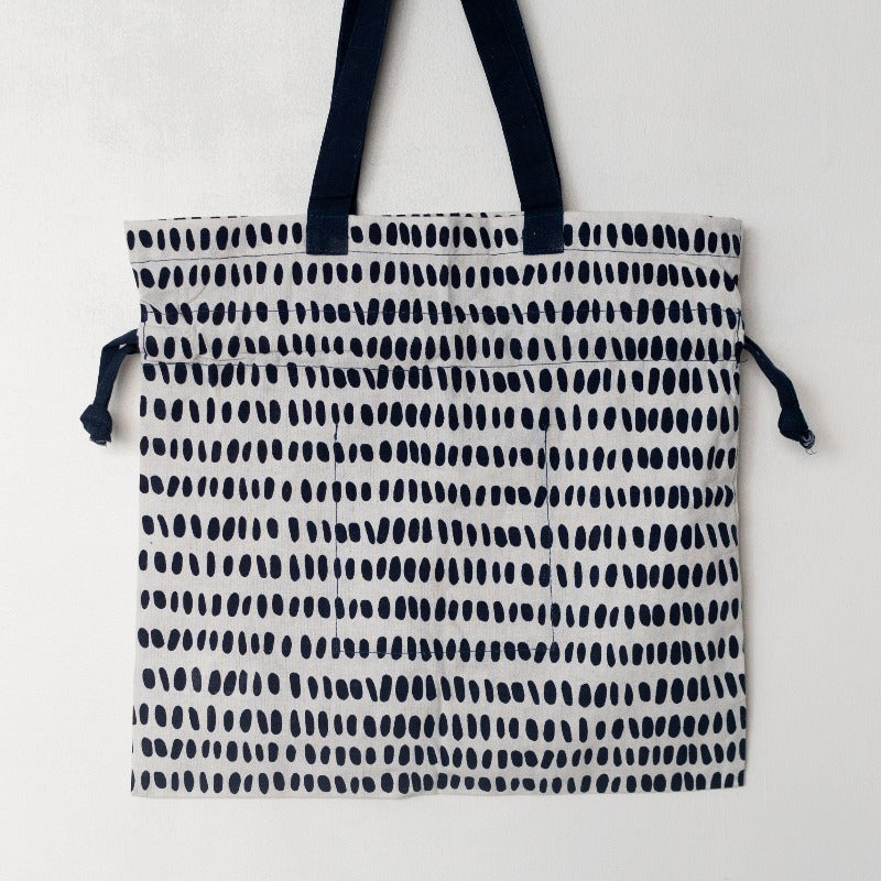 Blue Dotted Print Shoulder Bag