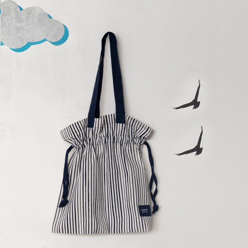 Blue Stripes Print Shoulder Bag