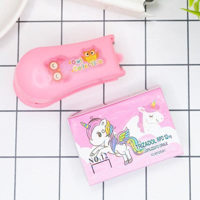 Mini Stapler Set Stapler June Trading Owl - Pink  