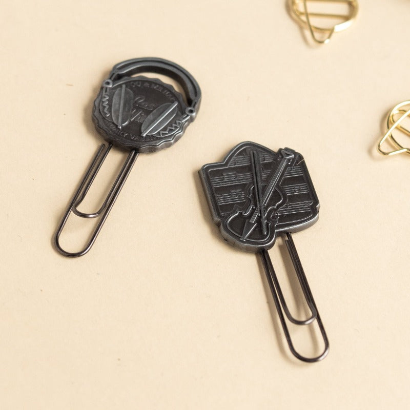 Metallic Paper Clip Bookmark - Music Paper Clip June Trading   