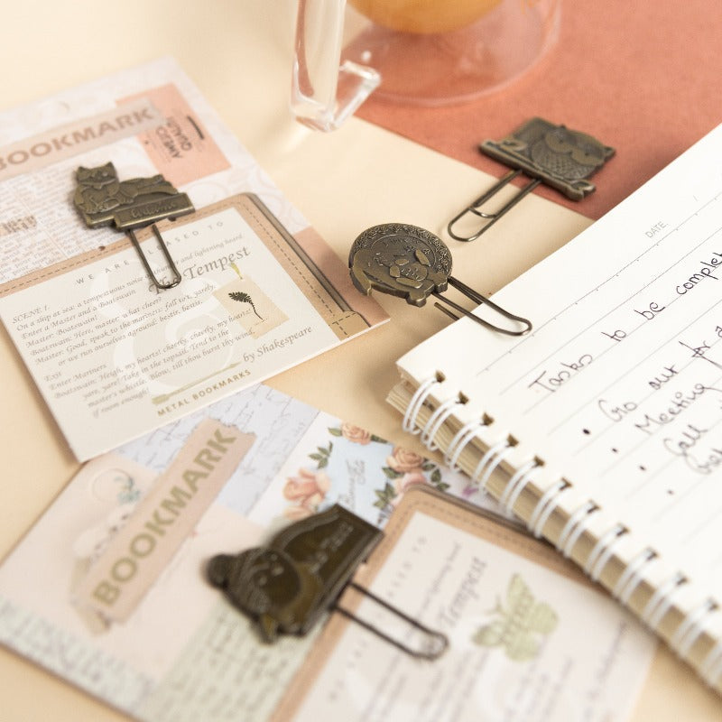 Metallic Paper Clip Bookmark - Animals Paper Clip June Trading   