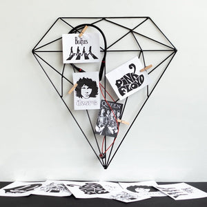 Diamond - Photo Holder Wall Grid Photo Holder Grid June Trading Pitch Black  