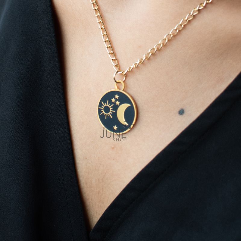 Sun & Moon Pendant - Necklace Necklace June Trading   