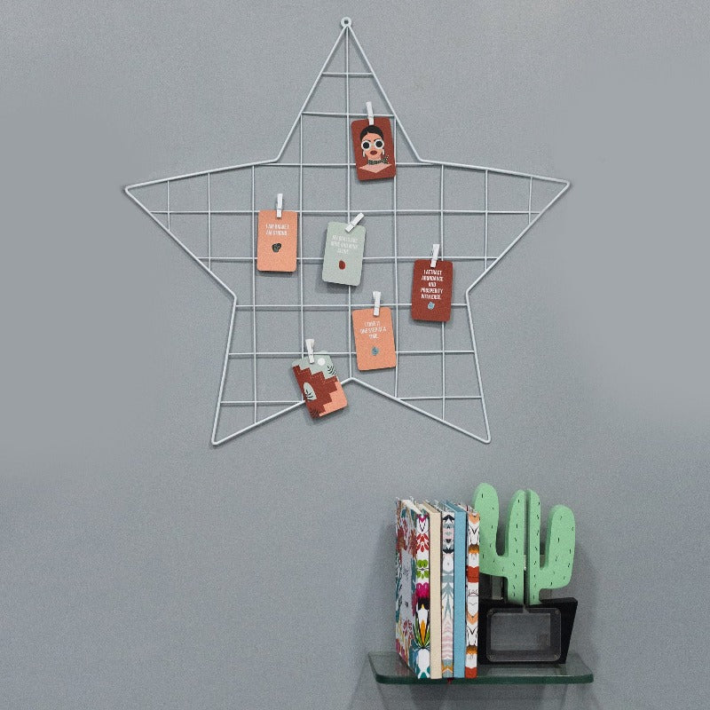 Star (Big) - Photo Holder Wall Grid Photo Holder Grid June Trading Paper White  