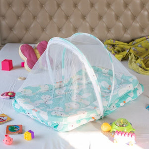 Portable Rabbit Printed Baby Bed Baby Beds June Trading Mint Green  