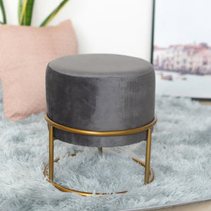 Elegant Suede Ottoman/Pouf Ottoman June Trading Ash Grey  