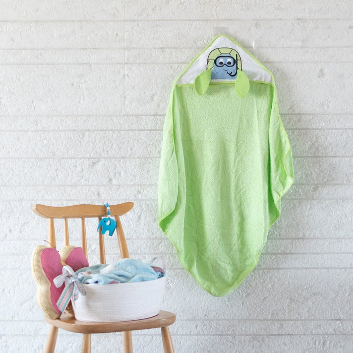 Baby Hooded Towel - Tortoise Baby Towels June Trading   