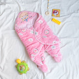 Teddy Printed & Hooded Baby Swaddle Baby Swaddle June Trading Candy Pink  