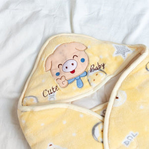 Teddy Printed & Hooded Baby Swaddle Baby Swaddle June Trading   