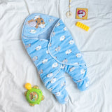 Sheep Printed & Hooded Baby Swaddle Baby Swaddle June Trading Azure Blue  
