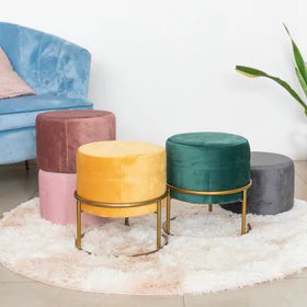 Elegant Suede Ottoman/Pouf
