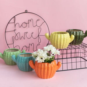 Cactus Planter - Hand Painted Mini Resin Pot Planters June Trading   