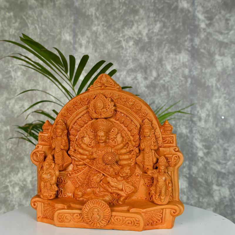 Sowpeace Premium Large Terracotta Durga Tabletop Decor