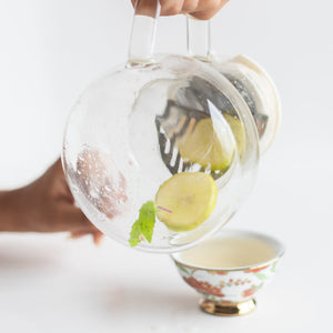 Glass Teapot With Strainer Glasses & Jug Set June Trading   