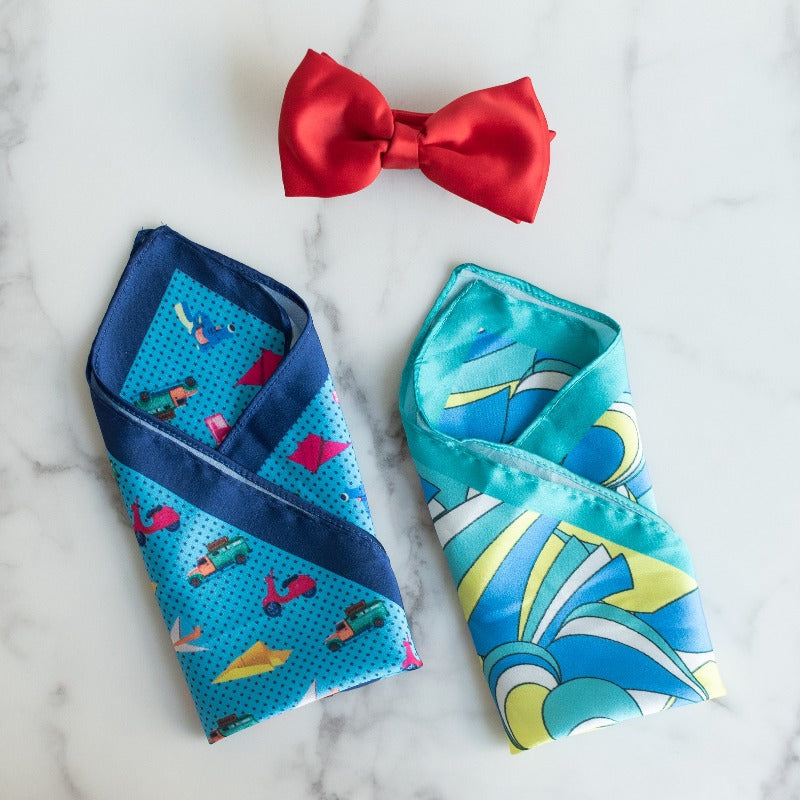 Quirky Blues - Pocket Squares (Set of 2)