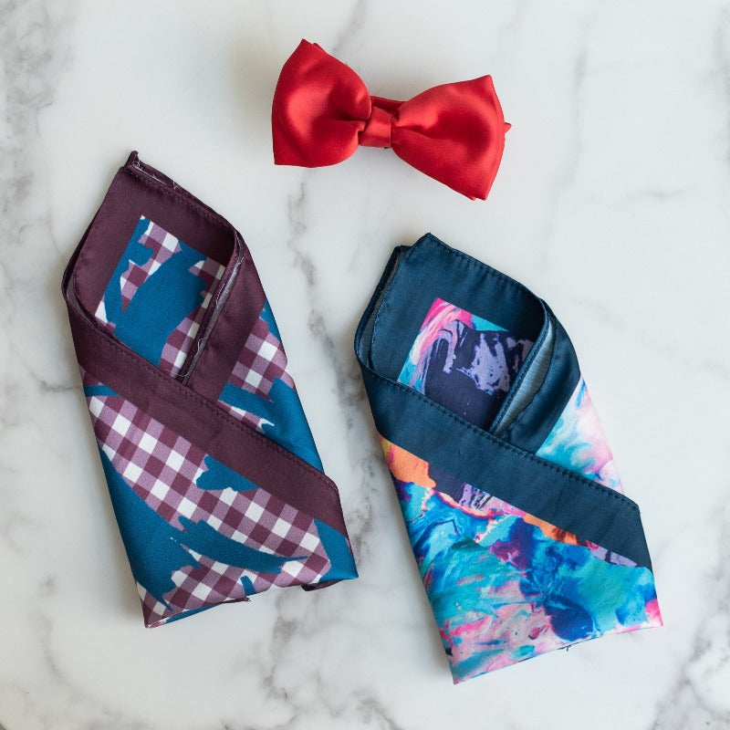 Abstract Print - Pocket Squares (Set of 2) Pocket Squares The June Shop   