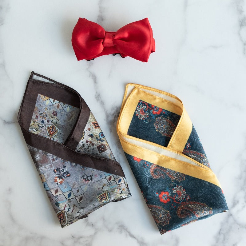 Traditional Motifs Print- Pocket Squares (Set of 2)