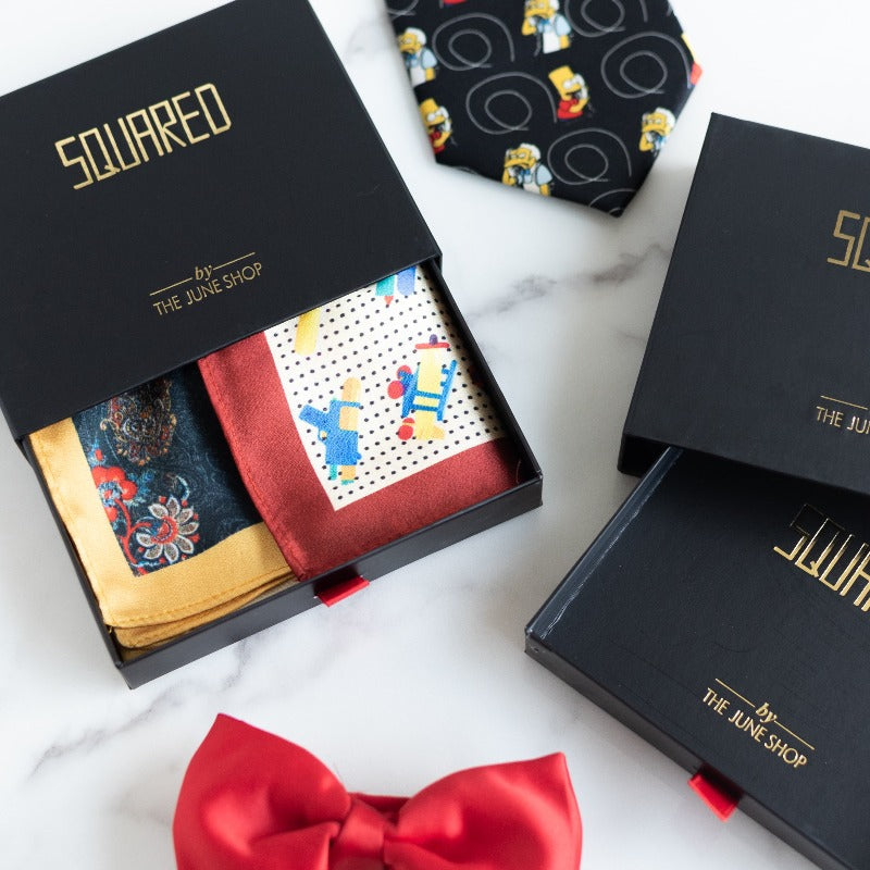 Quirky and Traditional Print- Pocket Squares (Set of 2)