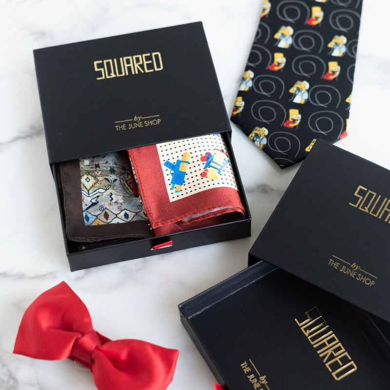 Trucks and Motifs Print- Pocket Squares (Set of 2)