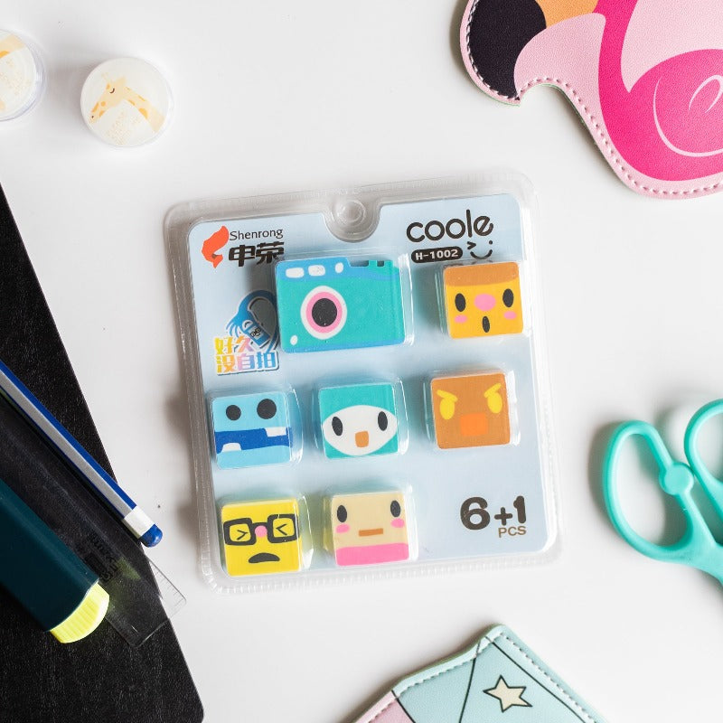 Camera Shape Eraser (6 + 1) Eraser June Trading   