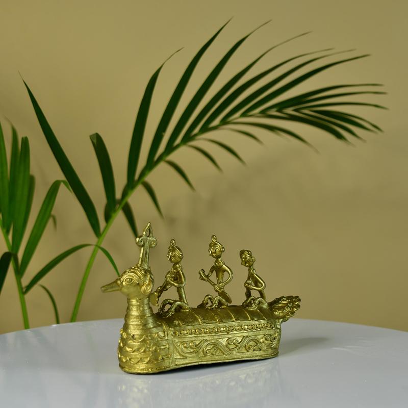 Premium Brass Dhokra Art Ancient Boat