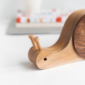 Wooden Snail Table Clock Table Clocks June Trading   