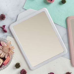 Sleek Rectangle Mirror Desk Mirrors June Trading Ivory White  