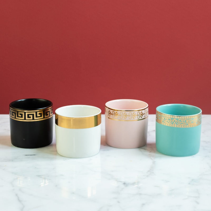 Gold Border Ceramic Vase Vases June Trading   