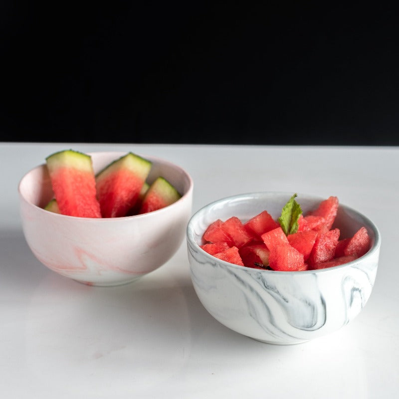 Marble Effect Ceramic Bowl Bowls June Trading   