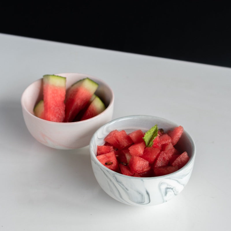Marble Effect Ceramic Bowl Bowls June Trading   