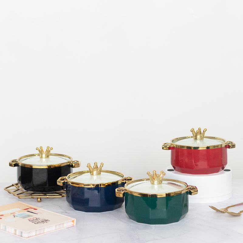 Crown Cap Ceramic Casserole with Lid
