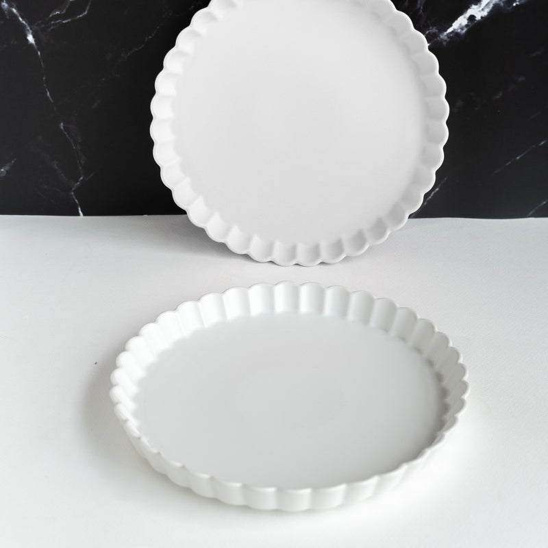 Crinkle Serving Plate Dinner Plates June Trading Big White 