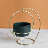 Ceramic Vase With A Swinging Gold Metal Stand Vases June Trading Emerald Green  