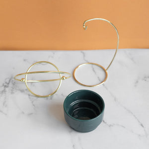 Ceramic Vase With A Swinging Gold Metal Stand Vases June Trading   