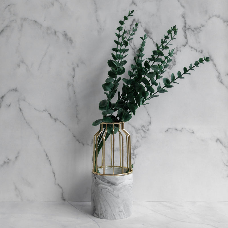 Cylindrical Vase With Gold Metal Cage Vases June Trading   