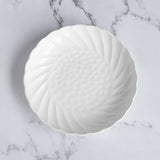 Waves Textured Dinner Plate Starter Plates June Trading Ivory White  