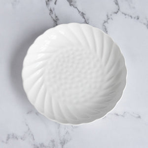Waves Textured Dinner Plate Starter Plates June Trading Ivory White  