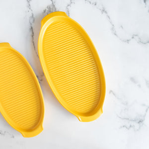 Oval Ceramic Serving Plate Serving Platters June Trading Big Yellow 