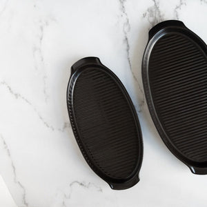 Oval Ceramic Serving Plate Serving Platters June Trading Small Black 