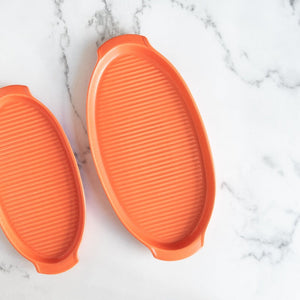 Oval Ceramic Serving Plate Serving Platters June Trading Big Orange 