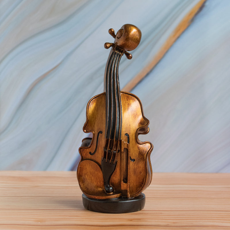 Vintage Violin Money Bank Sculpture