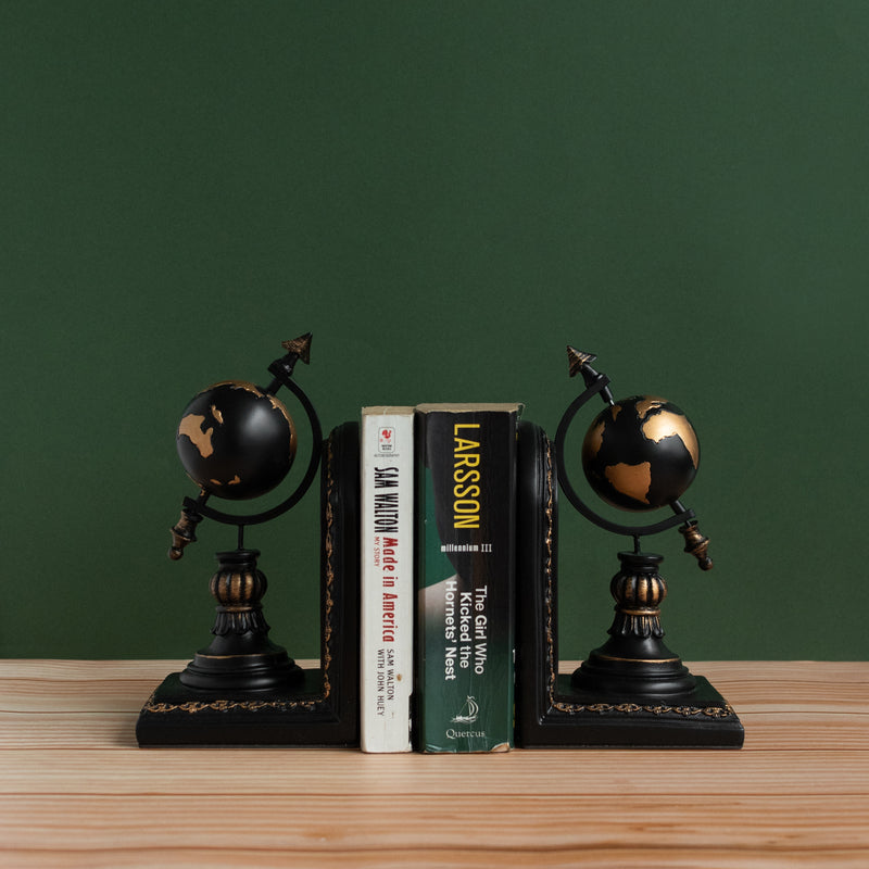 European Style Globe Book End Figurine