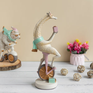 Giraffe On Unicycle Figurine Artifacts June Trading   