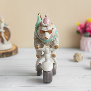 Polar Bear Ridding Bike Figurine Artifacts June Trading   