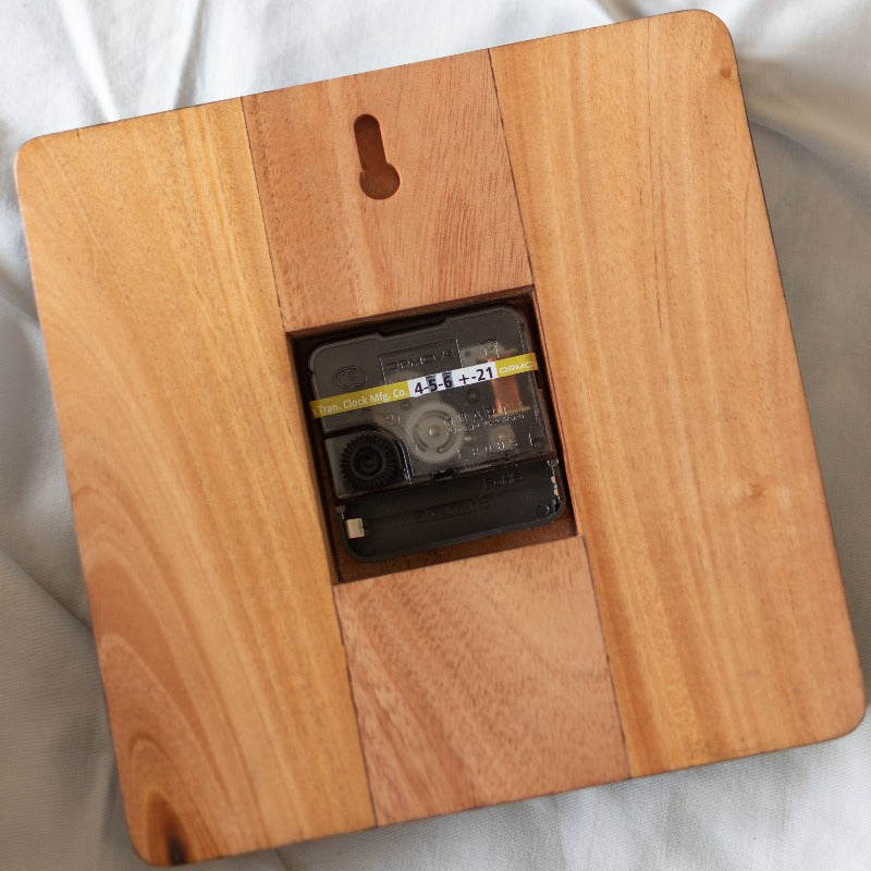 Black Square Wooden Clock Wall CLocks June Trading   