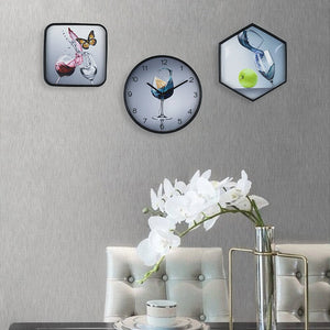 Swirling Wine Design Wall Clock & Frame Set Wall Clocks June Trading   