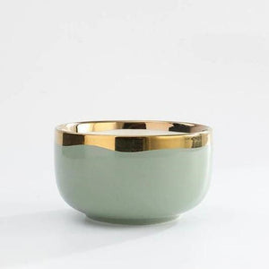 Nordic Sage Gold Rimmed Bowl Bowls June Trading Bowl  
