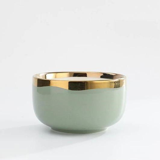 Nordic Sage Gold Rimmed Bowl Bowls June Trading Bowl  