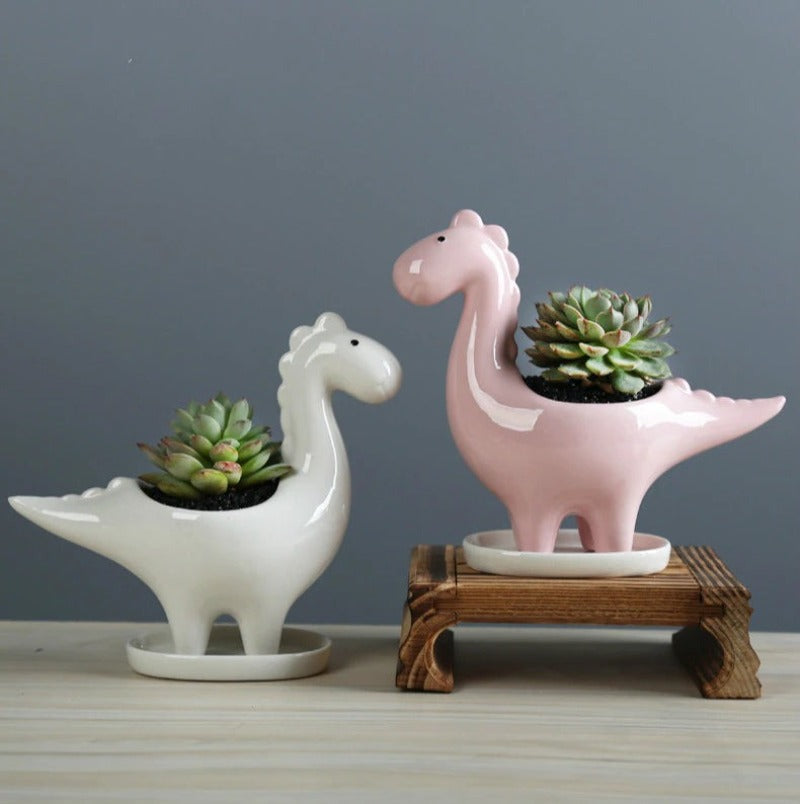 Dinosaur Ceramic Pot For Plants Planters June Trading   