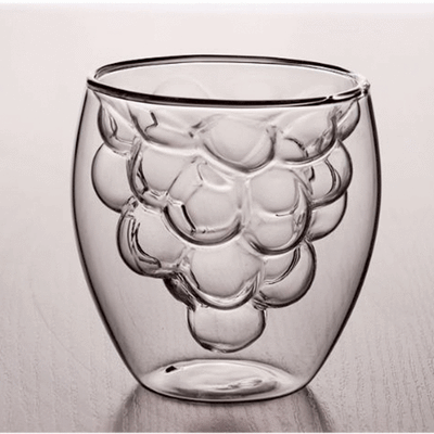 Intricate Grape Shaped Double Walled Glass Glasses June Trading   